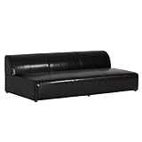 arne ソファー 3人掛け 3人用 肘掛け無し ローソファ 合皮 レザー リビング Hunt アームレス 3P 合皮ダークブラウン