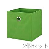 ECEL 特大 折り畳み可Strange Bins不織布収納ボックス 小物 整理(2点セット) キウイグリーン 幅30.5×奥行30.5×高さ30.5cm