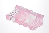 clearly ベビ－ キッズ 靴下 シンプル メッシュ ボ－ダ－ 5足 セット 6ｹ月～3歳くらい (0-1, ピンク)