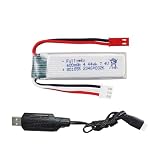 1PCS 2S 7.4V 600mAh Li-ion バッテリとUSB充電ケーブル用の XK A280 A160 A300 RCリモコン固定翼電池グライダー航空模型玩具部品