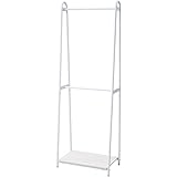 山善(YAMAZEN) ハンガーラック 棚付き Aスタイルハンガー トール 上下2段タイプ ホワイト 幅66×奥行39.5×高さ188cm ASH-T(WW/WH)