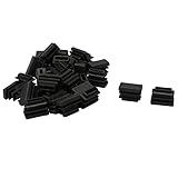 uxcell チューブインサート 10 x 20mm プラスチック 長方形 リブ エンド カバー キャップ 家具 チェア テーブル フィート フロア プロテクター 35個入り