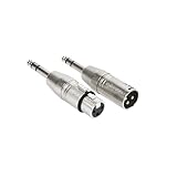 XLRへの1/4アダプターVoluty Tek 6.35mm のオスアダプターへの1/4"およびXLRのメスコネクタへのTRS ミキサー2pcs