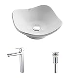 Kraus C-KCV-135-15500CH White Tulip Ceramic Sink and Virtus Faucet Chrome by Kraus