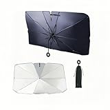 Persevere 改良式 車用サンシェード トヨタ アルファード 30系 サンシェード ALPHARD 3代目 2015年~ 対応 傘型 中棒無し 折りたたみ式 フロントガラス ワンタッチ傘サンシェード 開き口設計 内装を傷つけない バックミラー開き口 車 フロント UVカット 遮光 遮熱 取付簡単 車用日除けカバー 紫外線対策 内装劣化防止に 収納ポーチ付き