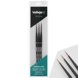 Acrylicos Vallejo ラウンド合成ブラシ定義 3点セット サイズ4/0 3/0 2/0