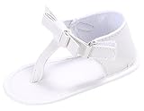 C-Princess ベビーシューズ ビーチサンダル トングサンダル マジックテープ 子供靴 キッズ 女の子 リボン かわいい おしゃれ カジュアル ホワイト 12cm