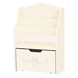 絵本ラック ( ブックスタンド 子供部屋家具 ) 幅60cm 木製 引き出し収納付き RCC-1858WH ホワイト ( 白 )