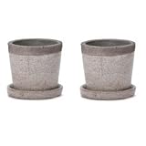 【2個セット】yamatei　6号 鉢カバー クレーパ 6号 受け皿付き（観葉植物用プランター）18cm×18cm×高18cm (白)