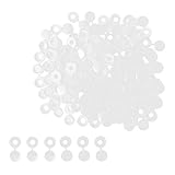 SunniMix 約100個　プラスチック　ヒンジ付き　スクリューカバー　折りたたみ式　エンドキャップ　カバー　M3 / 4/5ネジ適用　全3色 - ホワイト