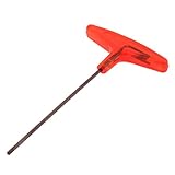 uxcell　T ハンドル 六角レンチ　スパナ　　3mm　メタル　レッド プラスチックハンドル　ツール