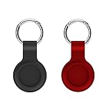 2個のAirtags保護カバー、安全バックルキーホルダー付きBluetoothトラッカー保護カバー、軽量、紛失防止、防湿のシリコンイミテーシ