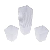 Demiawaking プラスチック　20pcs/セット 鉢　方形　ミ二植木鉢 ラウンド 多肉植物 サボテン鉢 フラワーポット ホワイト 20個入り園芸用具