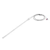 uxcell 熱電対 Kタイプ ガラス繊維 0-400度 全長 1m センサーの長さ 200mm温度制御 シルバートーン 1個入り