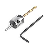 Akozonスチールカウンターシンクドリルビット木工木工用ボーリングツールラウンドシャンクと六角キー(3.5mm +小型レンチ)