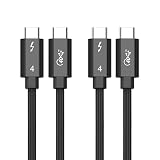 Thunderbolt 4 ケーブル ブラック (2本セット0.5M+1.2M) 240W急速充電 8K対応 40 Gbps データ転送 Type-C &Type-C ケーブル USB-C & USB-C MacBook/iPad/Mac mini/iphone15/iphone 16/iphone 17など対応(0.5m+1.2m）