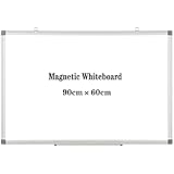 ホワイトボード 壁掛け マグネットボード幅900×高さ600mm 壁掛け縦 横 どちら 使い いただけるマーカー付き マグネット対応 白板磁気 アルミニウム合金フレーム メモボード オフィス スクール ホームショップ用 固定金具付 壁をマグネットにする(ホワイトボード, 600*900)