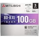 三菱化学メディア 4倍速対応BD-R XL 3枚パック　100GB ホワイトプリンタブル VBR520YP3D1