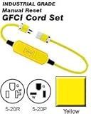 Leviton 69891-3 20-Amp, 120-Volt, Molded-On NEMA Plug and Connector, 3 Ft Cord Set, Straight Blade, 