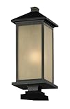 Z-Lite 548PHB-SQPM-ORB Vienna Outdoor Post Light with Oil Rubbed Bronze Finish and Glass Material by