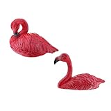 F Fityle 可愛い　フラミンゴ　置物　贈り物　デコレーション　レッド　素敵　2本セット　耐久性