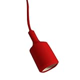 コード付ソケット E27口金 電源コード1M 1灯用ペンダント器具 共7色 (レッド)