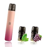 HECCO YOOZ互換ZERO 2スターターキット yoozmini メンソール ぶどう ポッド2個付き ノンニコチン・タール・色素０ zero 2 battery device multi colors for mini light skypink 電子タバコ 【ピンク】