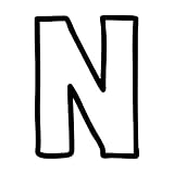 一文字からの N Anthology-Outline フォント Sサイズ 3cm×3cm 一文字からの ステッカー mojis-antho0Sn-ds