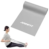 ストレッチバンド 2m【JOINFIT】グレー 上級者向け フレックスバンド ピラティスバンド ヨガ 体幹を引き締める インナーマッスルを鍛える 自宅でエクササイズに最適 猫背 二の腕 胸 肩甲骨 太もも 腹筋 筋トレ ダイエット ストレッチ シェイプアップ