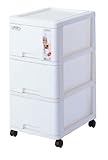 サンコープラスチック/バンテ 3段収納リビングケース キャスター付き 3個