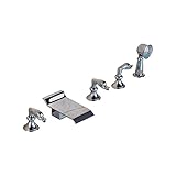 Rozin 浴槽 風呂桶 用 蛇口 混合水栓 クロムめっき 滝型 ハンドシャワー装備 風呂 バスタブ用 じゃぐち