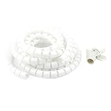 クリップ25mmx5Mホワイトワットスパイラルチューブケーブルワイヤラップコードの管理