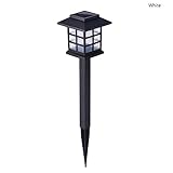 Acogedor　LEDソーラーライト　ソーラーガーデンライト　 IP44防水性能　おしゃれな屋外防水ライト　ソーラー街路灯　２個セット(ホワイト)