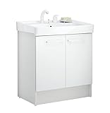 LIXIL(リクシル) INAX 洗面化粧台 D7シリーズ 間口750 両開きタイプ 凍結防止水抜き仕様 ホワイト D7N4-755SYN1-W/VP1W