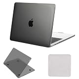 2026 M5対応 MacBook Air 13.6インチ ケース [M4/M3/M2] A3240 A3113 A2681 カバー 薄型 放熱穴 落下防止、耐傷 全面保護（ディスプレイ用研磨布 付き）, マット-ブラック