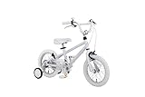 Arcoba 子供用自転車 14インチ ホワイト　幼児車 TEKTROブレーキ ホワイトパーツ ハイクオリティー子ども用自転車 補助輪付 子供 PRISM BLUE