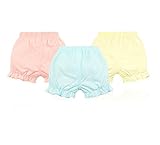 JIEYA 3パックベビーガールズ下着幼児ブルマショートパンツトレーニングパンツ - 色アソート (0.5-1歳)