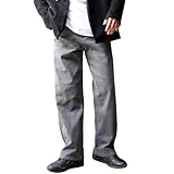 [Been Blue] ワイドデニム ジーンズ メンズ ストレッチ 大きいサイズ ストレート ゆったり 岡山県倉敷市 【キレイ目ワイドデニム】 (XL, グレー)