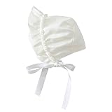 yopindoベビーGirls幼児ローズリボンBonnet with Chin Strap Closed Back帽子、新生児0 – 12ヶ月 0-12 months ホワイト 4327889421