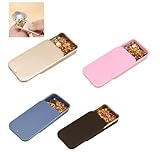 4個セット 携帯用 スライド式 ブリキ缶 サプリメントケース 密閉 防湿 おしゃれ 収納 小物入れ 缶ケース 持ち運びやすい (a)