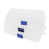 uxcell 電子部品ケース 軽量 保存機能 プラスチック 15区画光量 クリアホワイト 1個入り