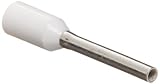 Panduit FSD75-10-D Insulated Ferrule, Single Wire DIN End Sleeve, 22 AWG Wire Size, White, 0.09" Max