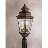 9931OZ Savannah Estates 3LT Exterior Post Lantern, Olde Bronze Finish with Clear Beveled Glass [並行輸入
