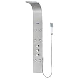 Aston spss305 6-jetステンレススチールシャワーパネルシステムwith降雨シャワーヘッドとハンドシャワー,ステンレススチール