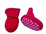 Organic Boiled Wool Baby Slippers / Booties Non slip RED 3-9m by Disana