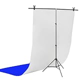 seathestars 背景スタンド 撮影用 撮影スタンド 190cm×150cm T字型 万能クリップ 4個付き 高さ調整可能 収納バッグ付き