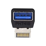 Xiwai USB 3.1 フロントパネルヘッダーアダプター オス Type-E - Type-A USB3.0 メス データコンバーター ダウンアングル 90度 マザーボード用