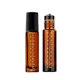 ロールオンボトル スポイトボトル スプレーボトル 5ml 10ml 遮光瓶 小分け 目盛り付き ガラスボトル アロマ保存容器 香水 詰替え 容器 QT-162 (黑(10ml) 2個)