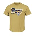 NFL LA RamsメンズQB SpyプログラムShort Sleeve Basic Tee、Large、収穫ゴールド