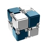 インフィニティキューブ Infinity Cube マジックキューブ MagicCube 立体パズル インフィニティ フィジェット キューブ 大人向けゲーム 頑丈で重い 減圧おもちゃ 持ち運び (DIY版 ブルーとグレーン色合わせ)